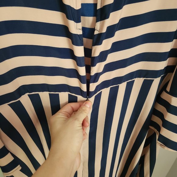 Asos Mod Column Striped Midi Dress Size 12 - Picture 9 of 10